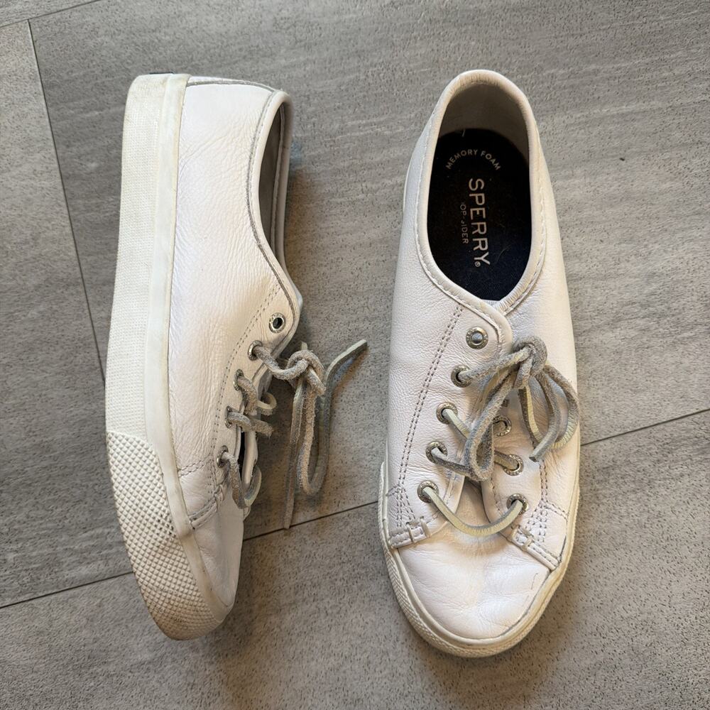 Sperry Top Sider Sea Coast Casual Boat Sneakers Women's S 6.5 White, STS 91888